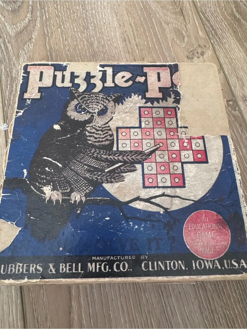 Vintage 1920s Lubbers & Bell Problems puzzle peg game.